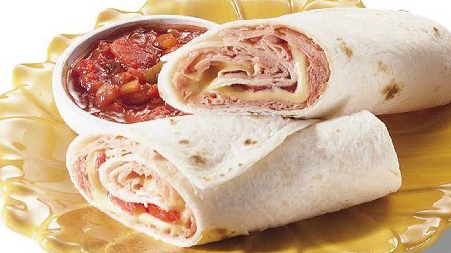 Warme Schinken-Käse-Tomaten-Wraps